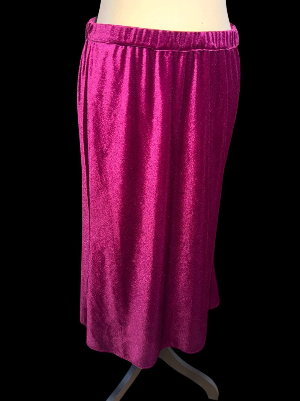 GAP Petite Velvet Skirt Womens M Magenta Pink Midi Maxi Holiday NWT fuscia